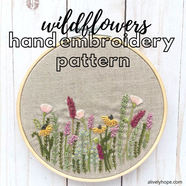 Wildflower Embroidery Pattern Etsy
