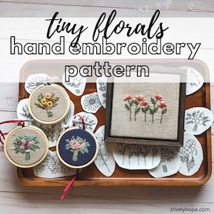 Hand Embroidery Pattern // Tiny Florals Collection image 1