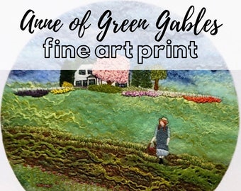Anne of Green Gables Print Embroidery + Mixed Media Giclee Print