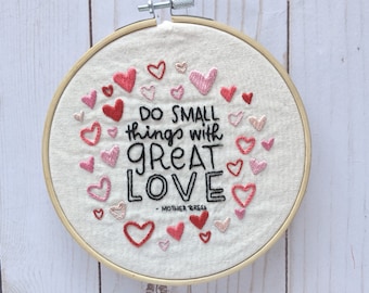 Hand Embroidery Kit – Mother Teresa Quote, Beginner Friendly