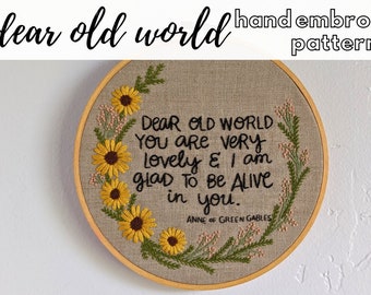 Hand Embroidery Pattern // Dear Old World Pattern // Anne of Green Gables