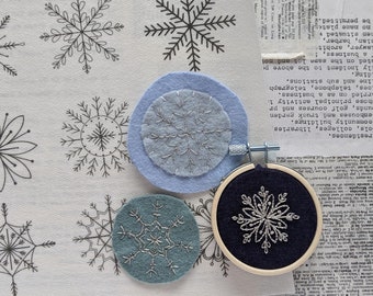 Hand Embroidery / Stick and Stitch / Snowflakes
