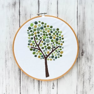 Hand Embroidery Kit // Abstract Circle Tree // Tree Embroidery