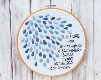 Hand Embroidery Pattern // Saltwater // DIY Hoop Art //