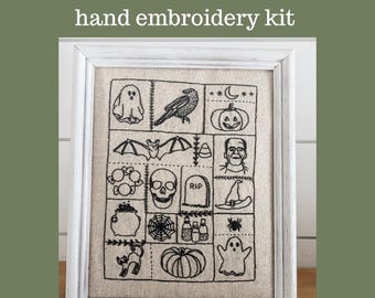 Halloween Blackwork Hand Embroidery Kit
