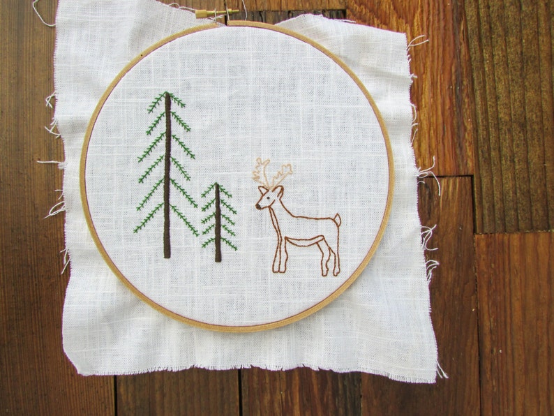 Deer hand embroidery nwcvq  etsy Deer hand embroidery nwcvq  etsy