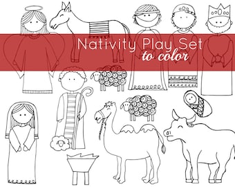 Nativity Paper Play Set coloring pages