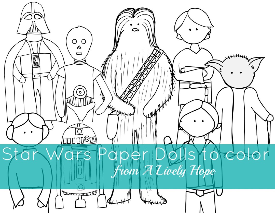 Star Wars Paper Doll Play Set to Color - Etsy