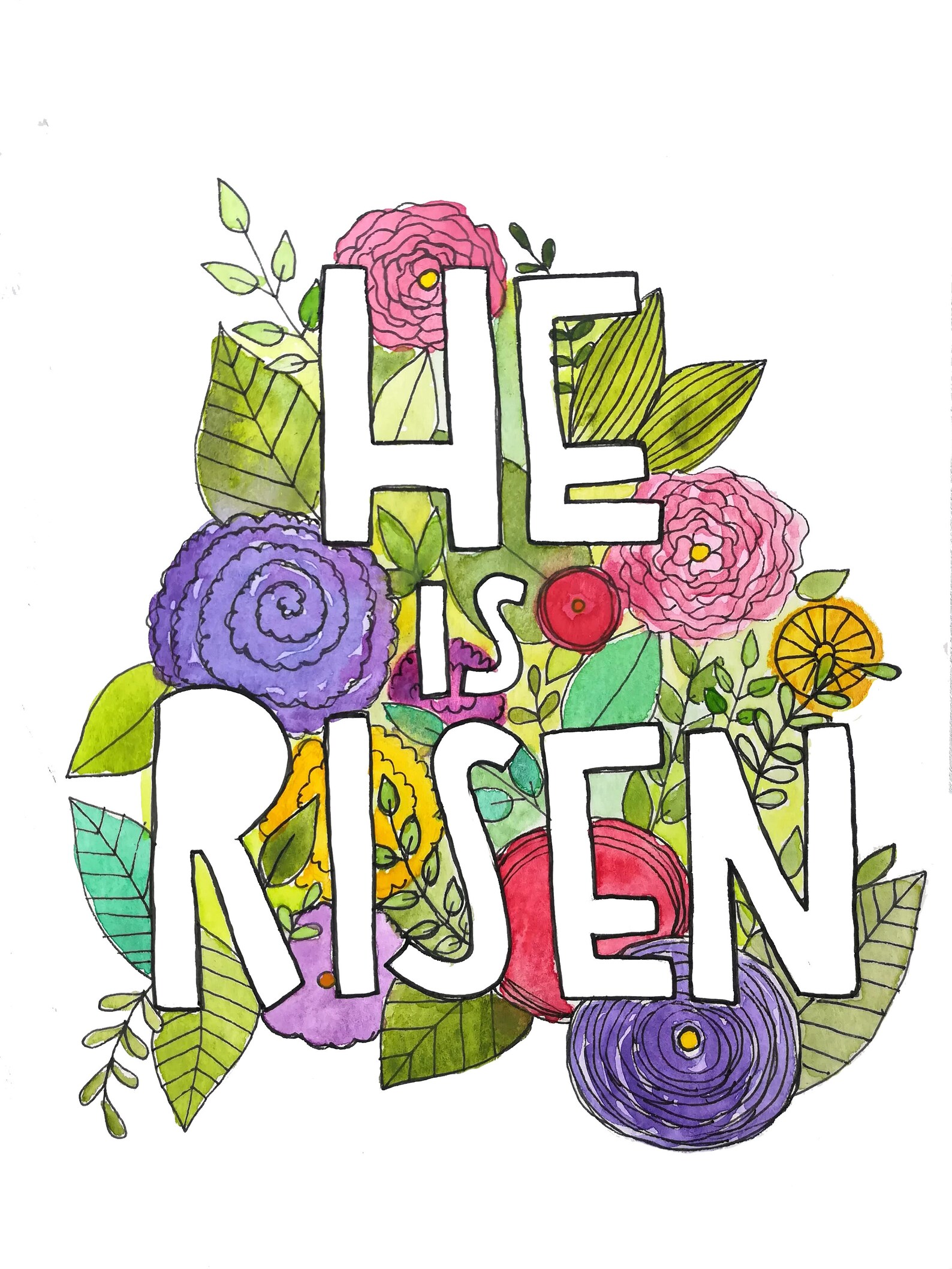 Downloadable He is Risen Watercolor Print - Etsy