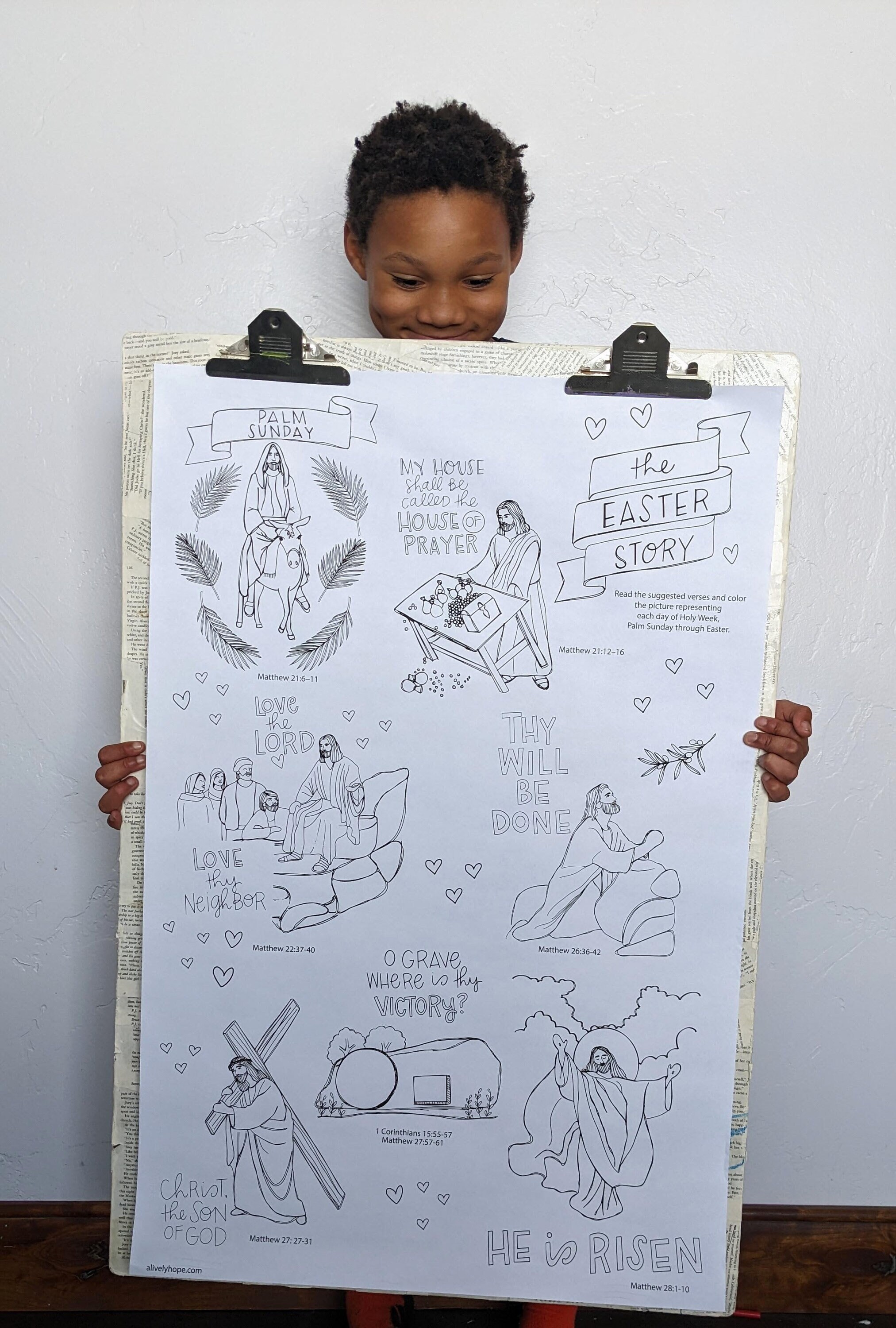 Easter Holy Week Coloring Poster + Coloring Page Bundle