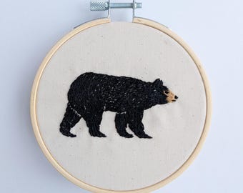 Black Bear Hand Embroidery Pattern
