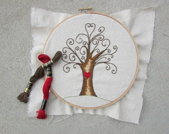 Hand Embroidery Pattern // Swirly Tree