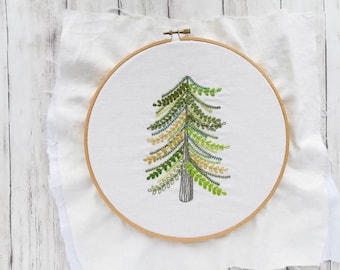 Hand Embroidery Kit // Evergreen Whimsy // DIY Hoop Art //