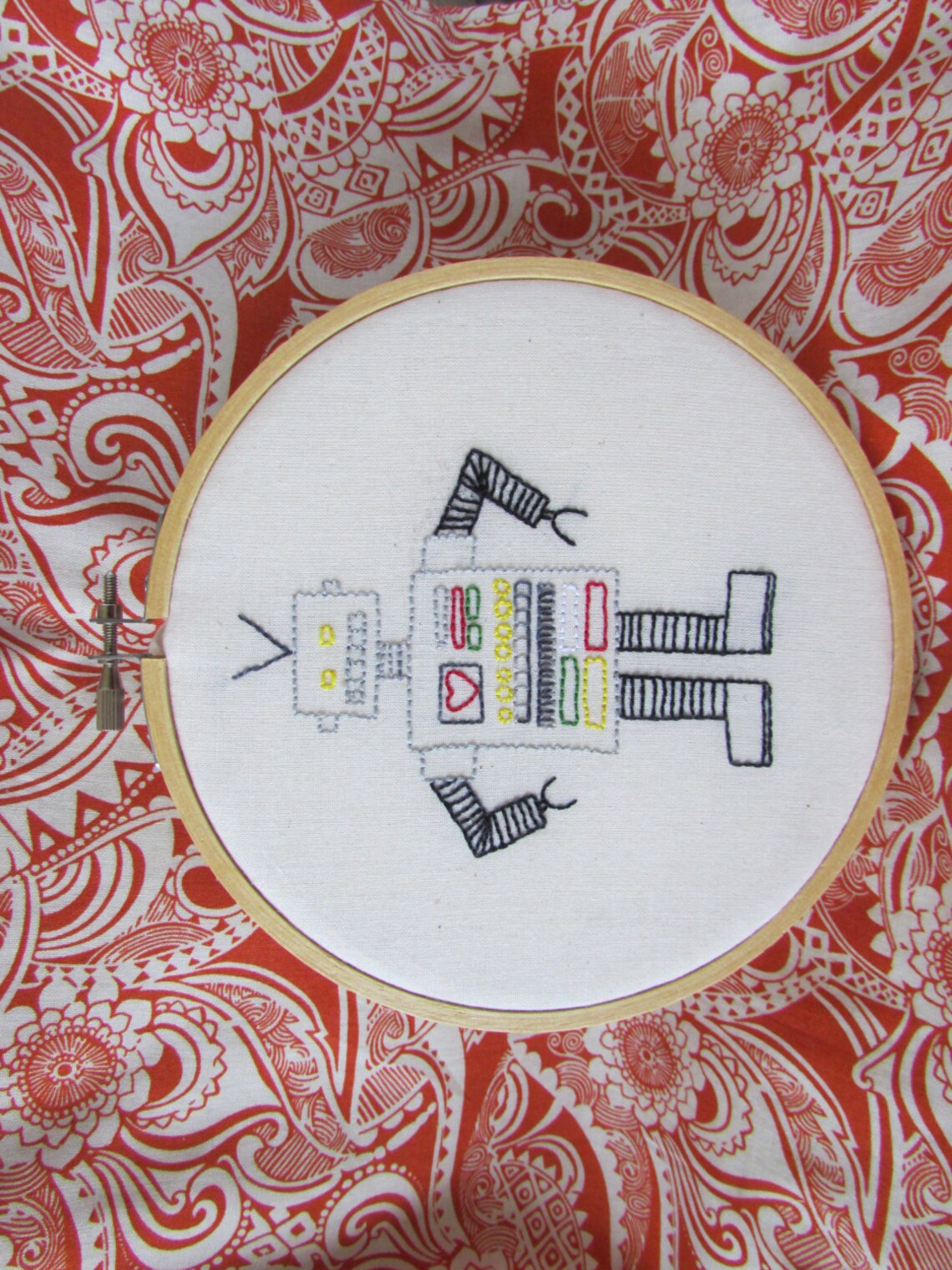 Hand Embroidery Pattern // Robot - Etsy