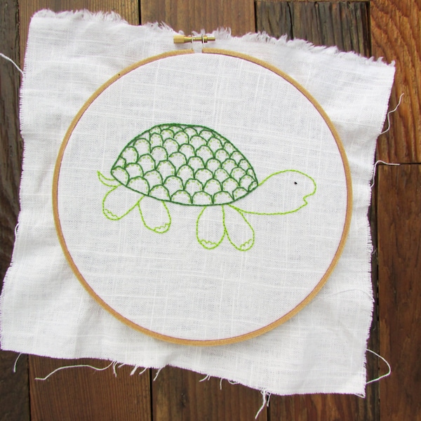 Turtle Hand Embroidery Pattern