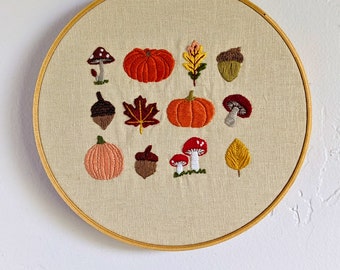 Autumn Grid Hand Embroidery Kit
