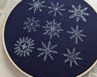 Hand Embroidery Pattern // Snowflake Grid