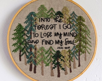Into the Forest Hand Embroidery Kit // John Muir