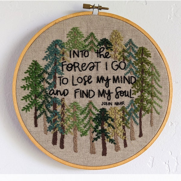 Into the Forest Hand Embroidery Kit // John Muir