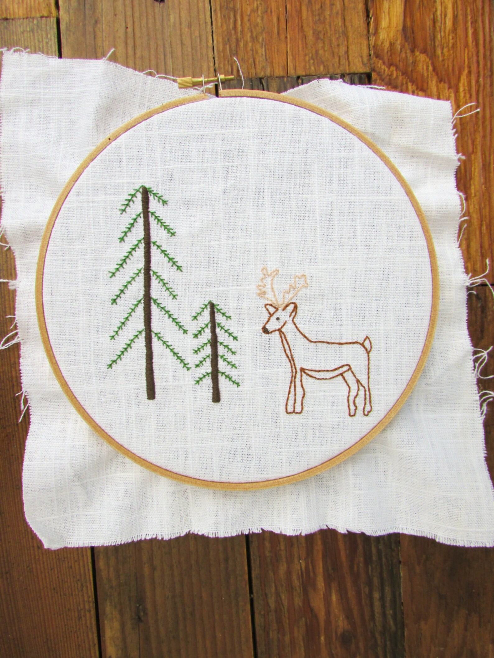 Deer hand embroidery pattern  etsy