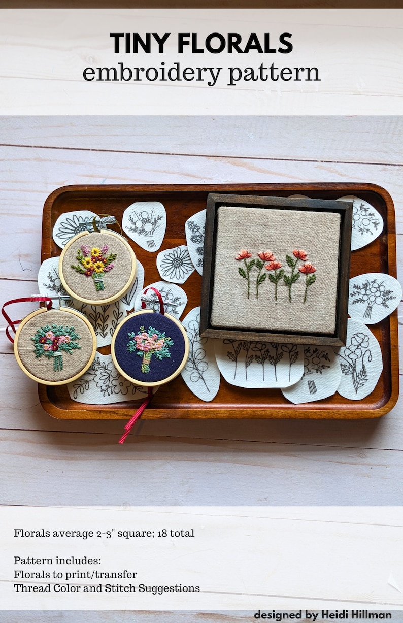 Hand Embroidery Pattern // Tiny Florals Collection image 3