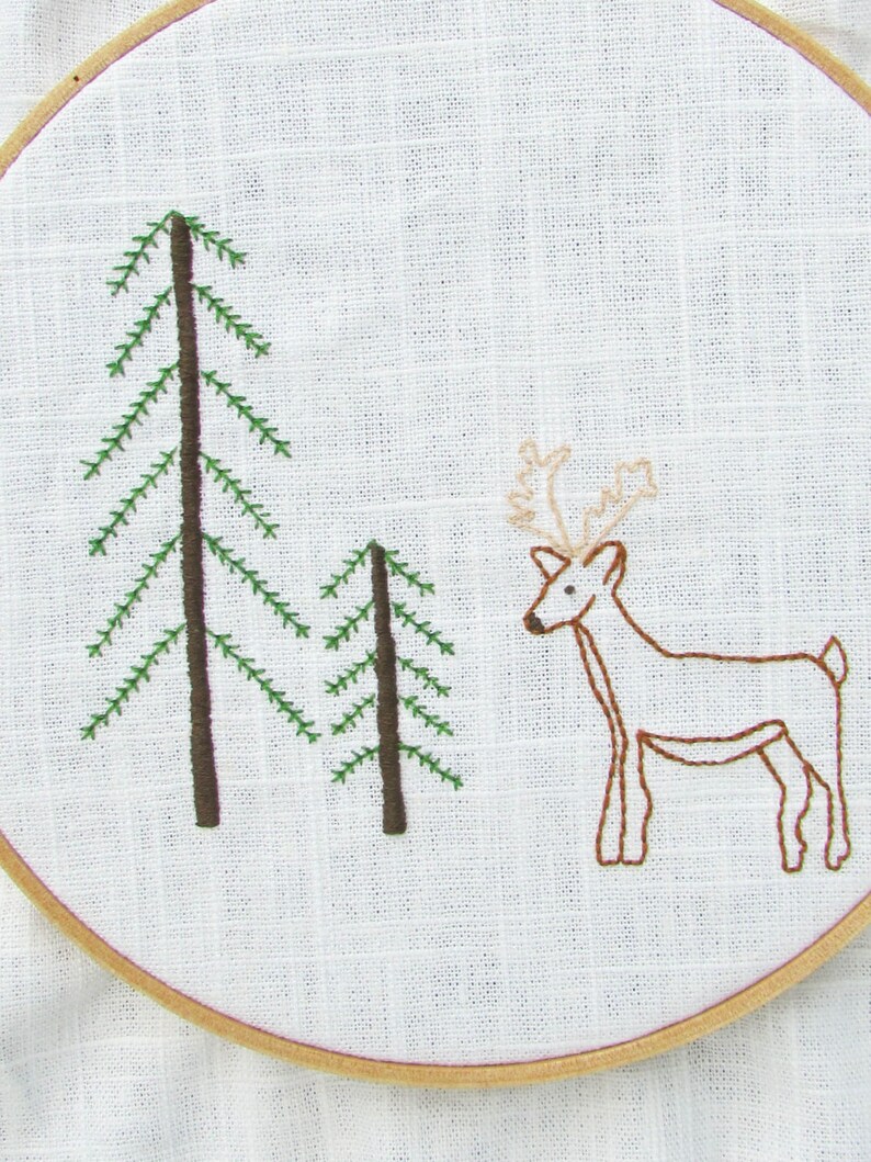 Deer hand embroidery nwcvq  etsy Deer hand embroidery nwcvq  etsy