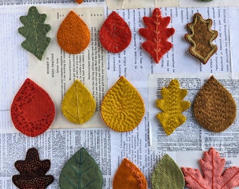 Felt Autumn Leaves Hand Embroidery Kit: Ornament Garland