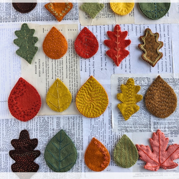 Felt Autumn Leaves Hand Embroidery Kit // Felt Ornaments // Felt Garland