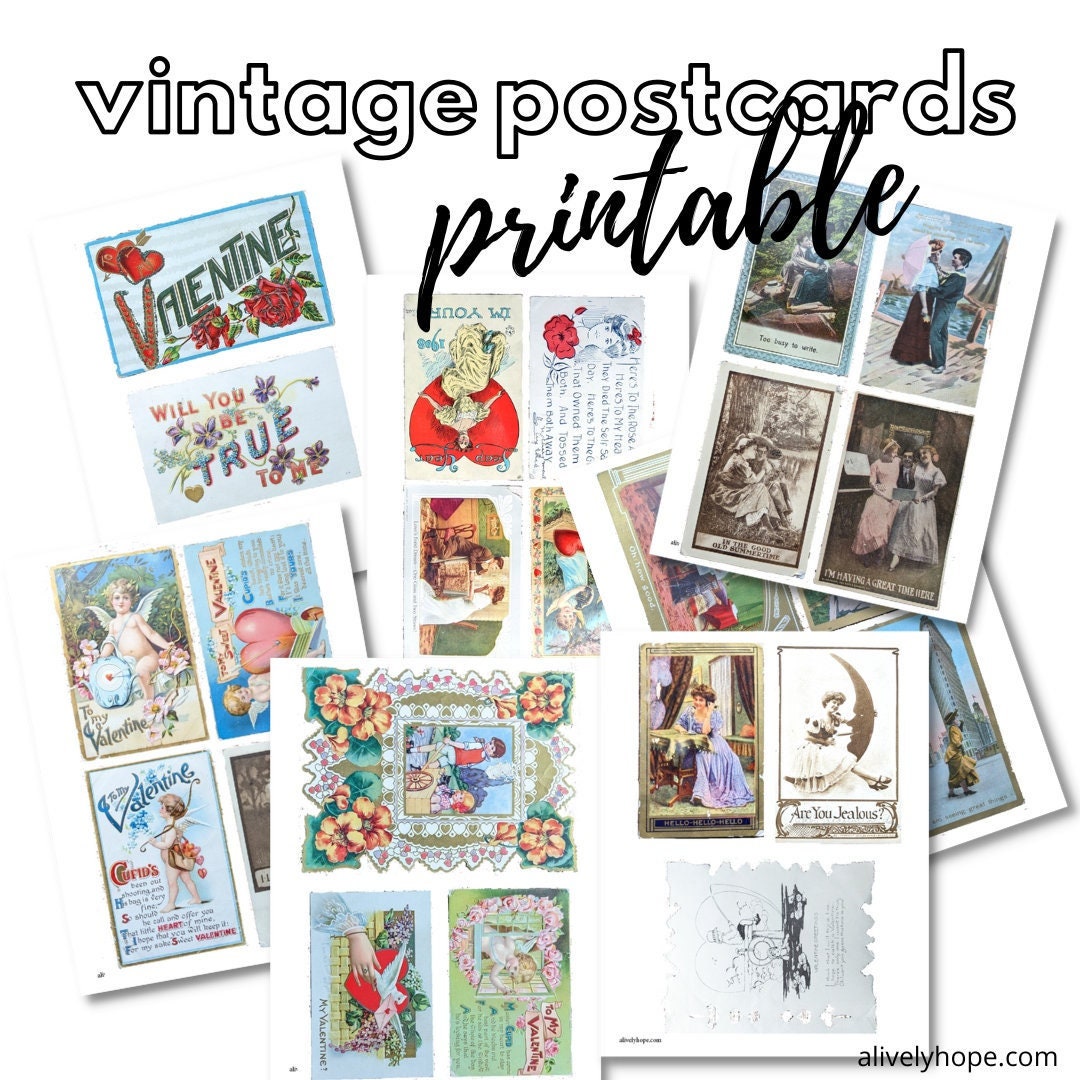 Printable Vintage Postcards - Etsy