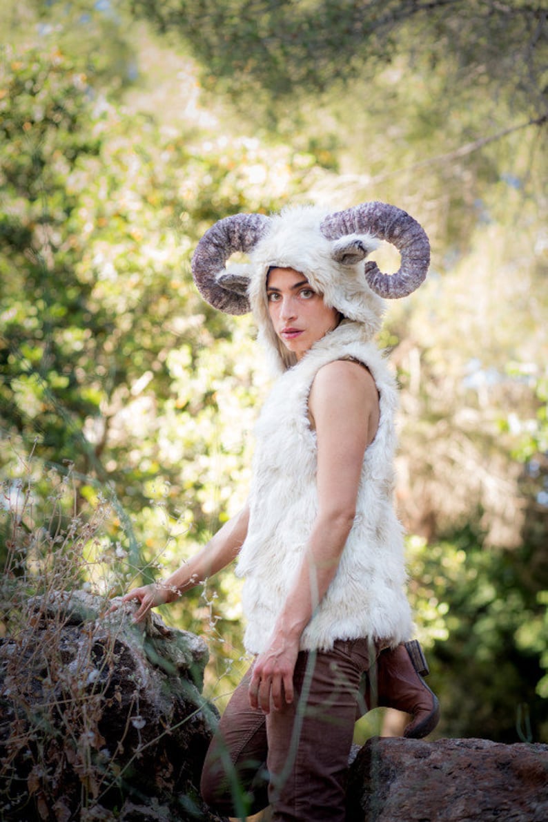 women ram horn sheep costume ram horn hoodie
