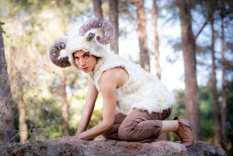 women ram horn sheep costume ram horn hoodie