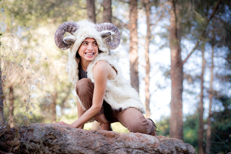 women ram horn sheep costume ram horn hoodie