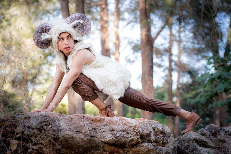 women ram horn sheep costume ram horn hoodie