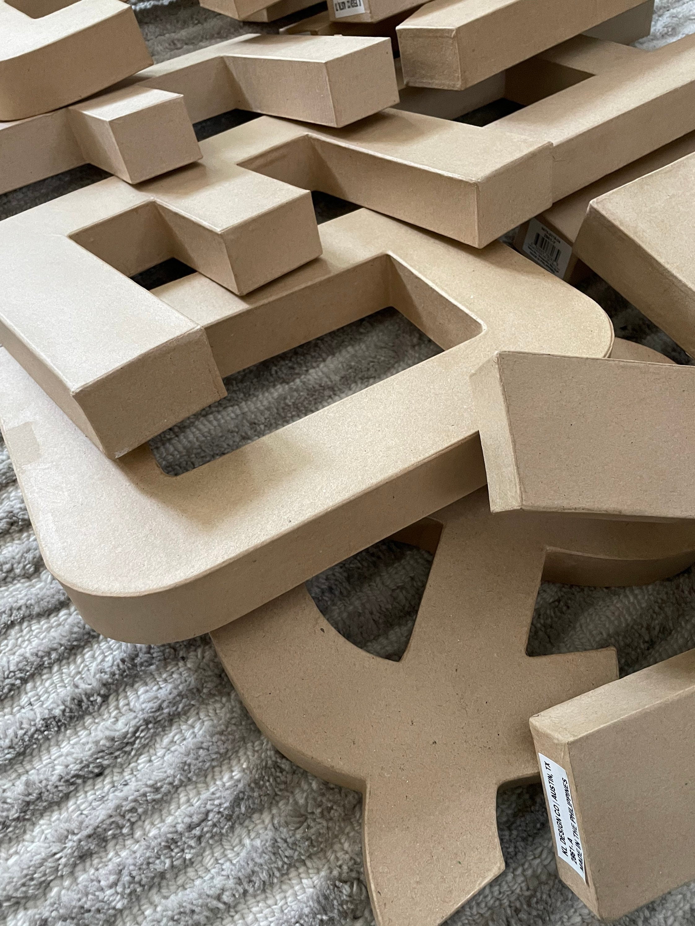 Large Flat Cardboard Letters | Choose Your own Letters and Numbers | Large  Flat Cardboard Numbers | Decorative Letters | Giant Letters for Wall Decor