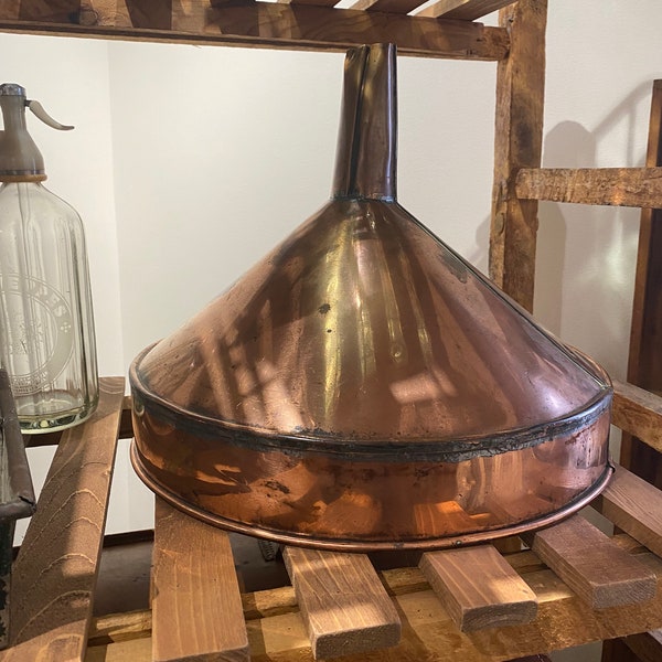 Large 19th Century French Copper Champagne Funnel