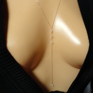 Gold fill long lariat necklace, Gold fill crystal lariat necklace, Long lariat necklace, Gold crystal necklace, Long gold fill necklace