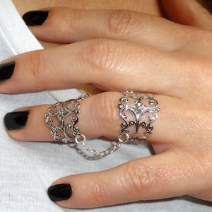 Silver slave filigree statement ring