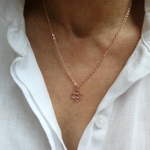 Rose Gold Celtic Knot Necklace: 925 Silver Eternity Pendant