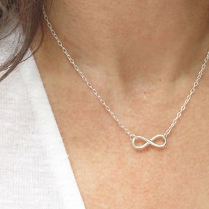Sterling silver Infinity necklace, Everyday charm necklace, Friendship gift, Eternity necklace, Bridesmaid gift, Love friendship necklace