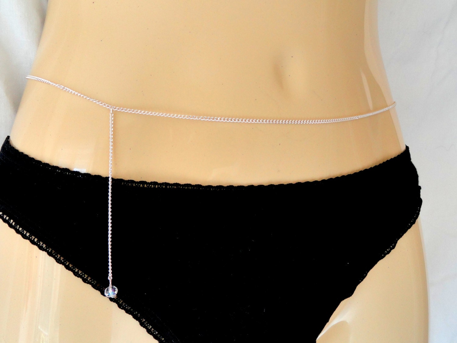 Silver crystal belly chain Silver waist belly chain Belly Etsy
