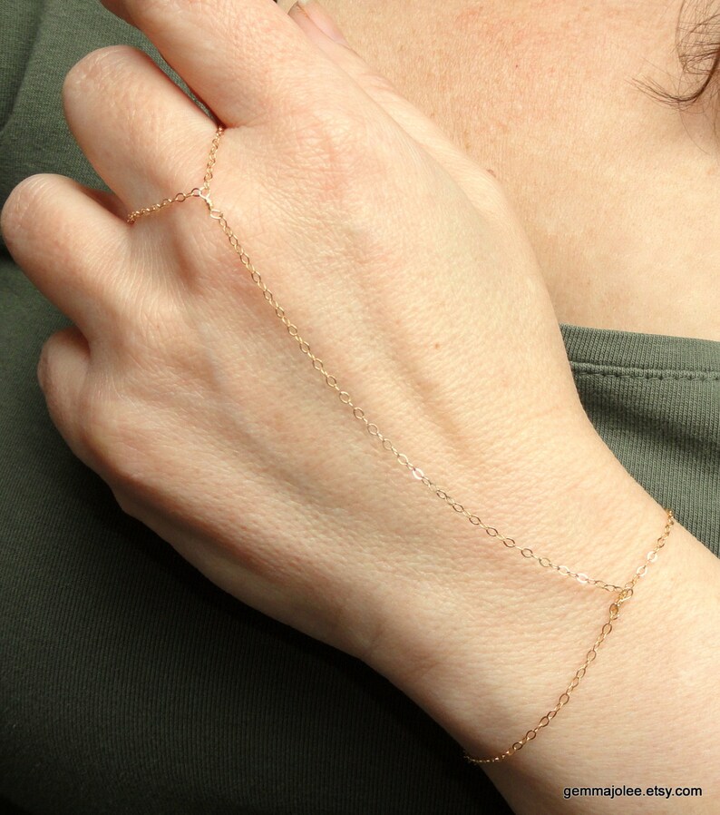 14k Gold filled slave bracelet Slave bracelet ring hand Etsy