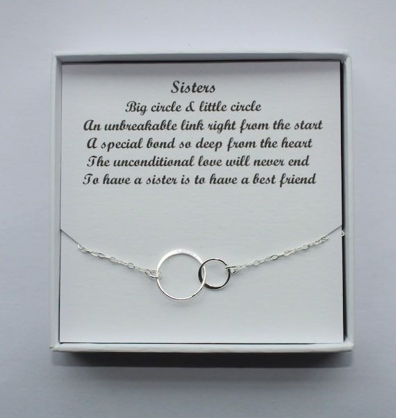 Sister Necklace Gift Sterling Silver Eternity Necklace Eternity