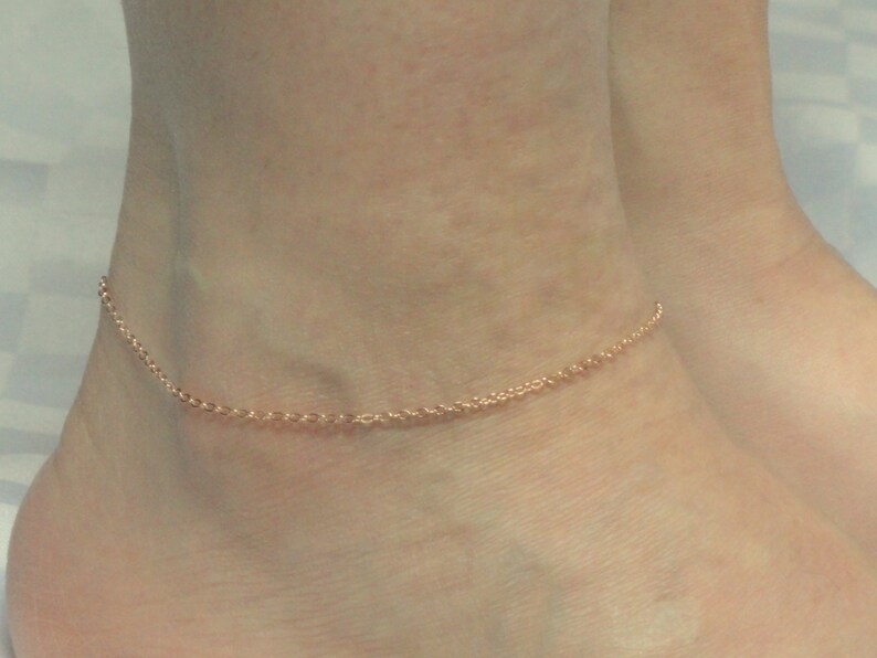 Rose Gold Anklet Rose Gold Fill Anklet Delicate Rose Gold Etsy UK