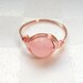 Rose gold wire wrapped rose quartz ring,  Rose quartz wire wrapped ring, Gemstone ring, Rose gold ring, Pink stone ring 
