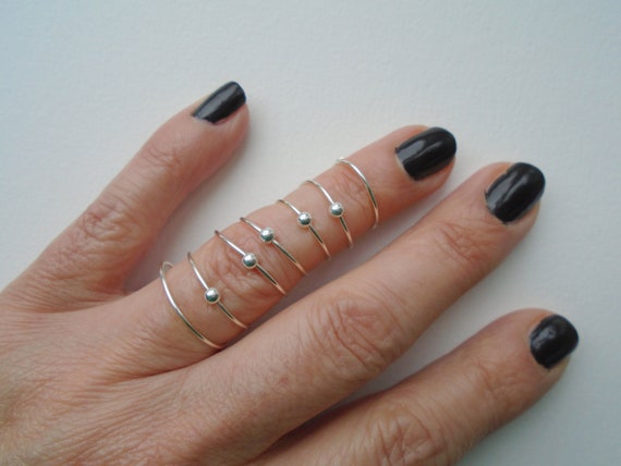 Silver Wire Beaded Full Finger Ring Long Silver Spiral Wire - Etsy