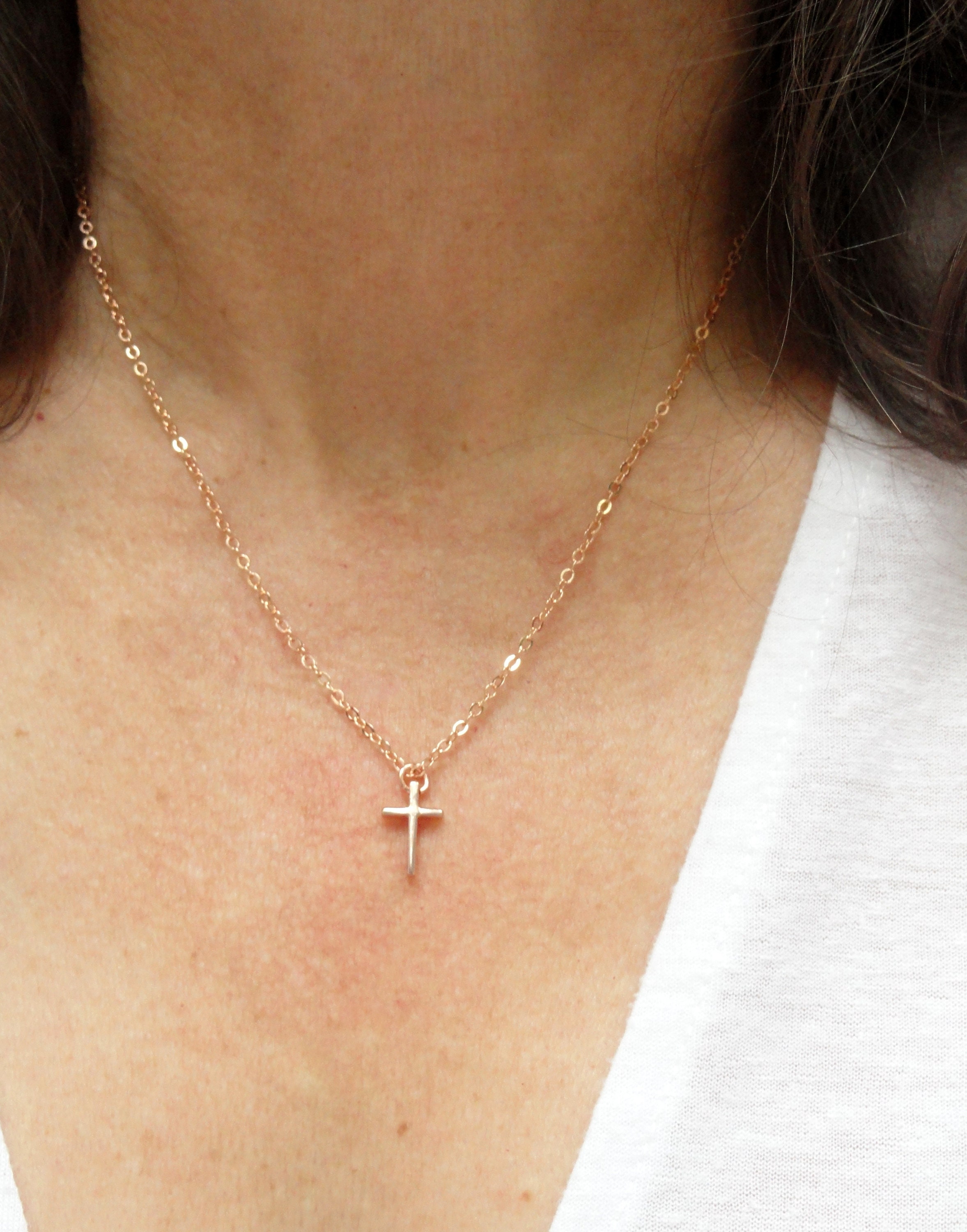 Rose Gold Cross Necklace Cross Necklace 