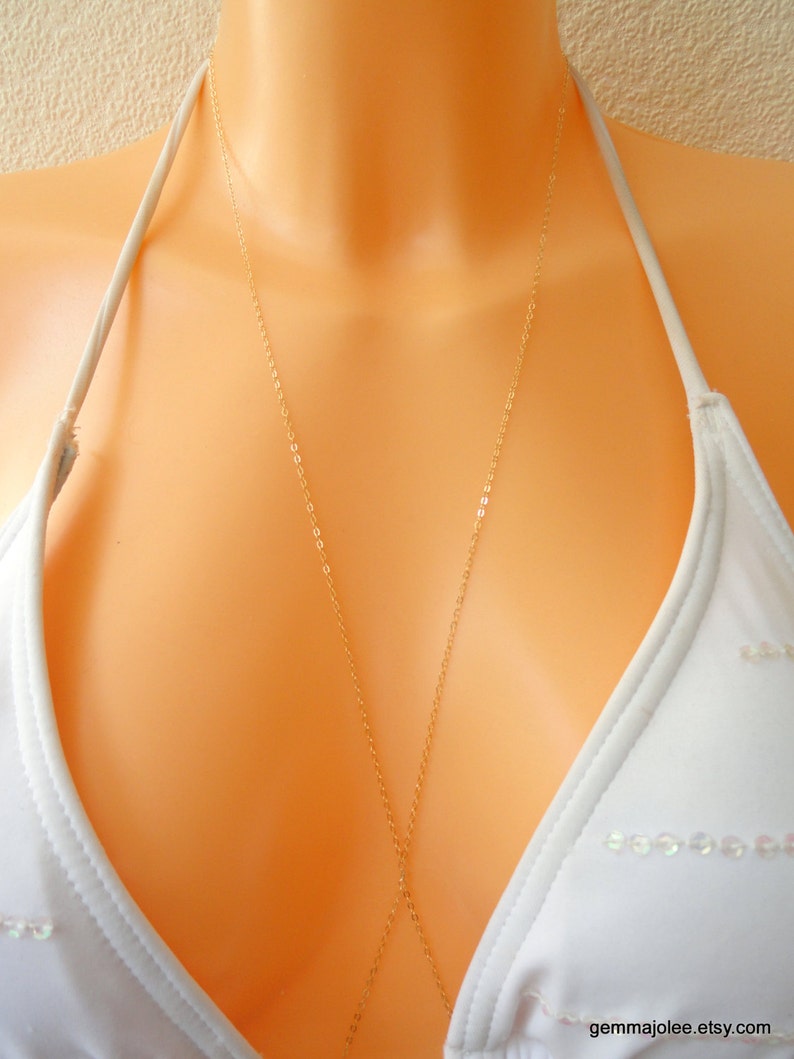 14k Gold Filled Body Chain Gold Body Chain Sexy Belly Body Etsy