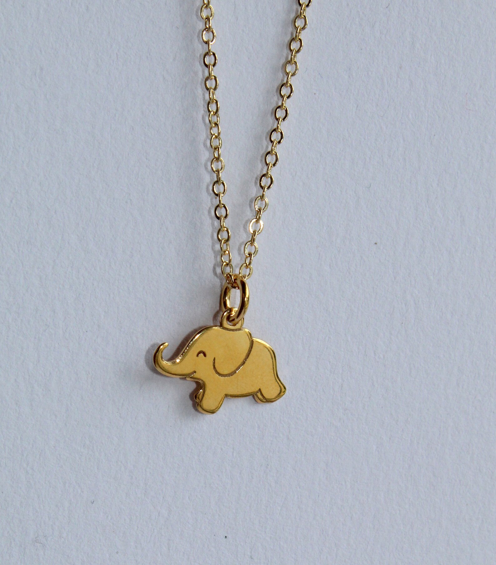Gold Elephant Necklace Elephant Necklace Elephant Jewelry Etsy