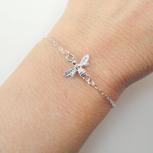 Silver Honey bee charm bracelet, Animal Jewellery