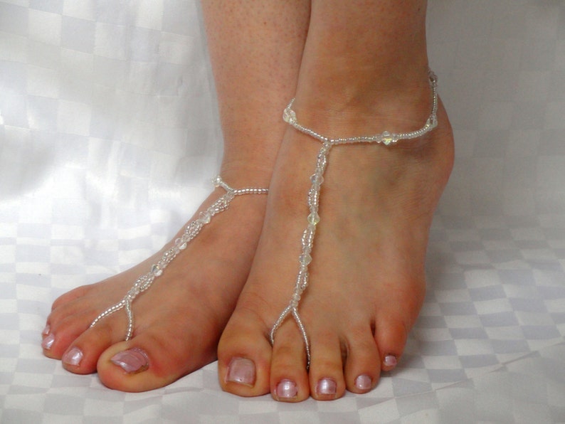 Bridal barefoot sandals Barefoot sandals Crystal barefoot | Etsy